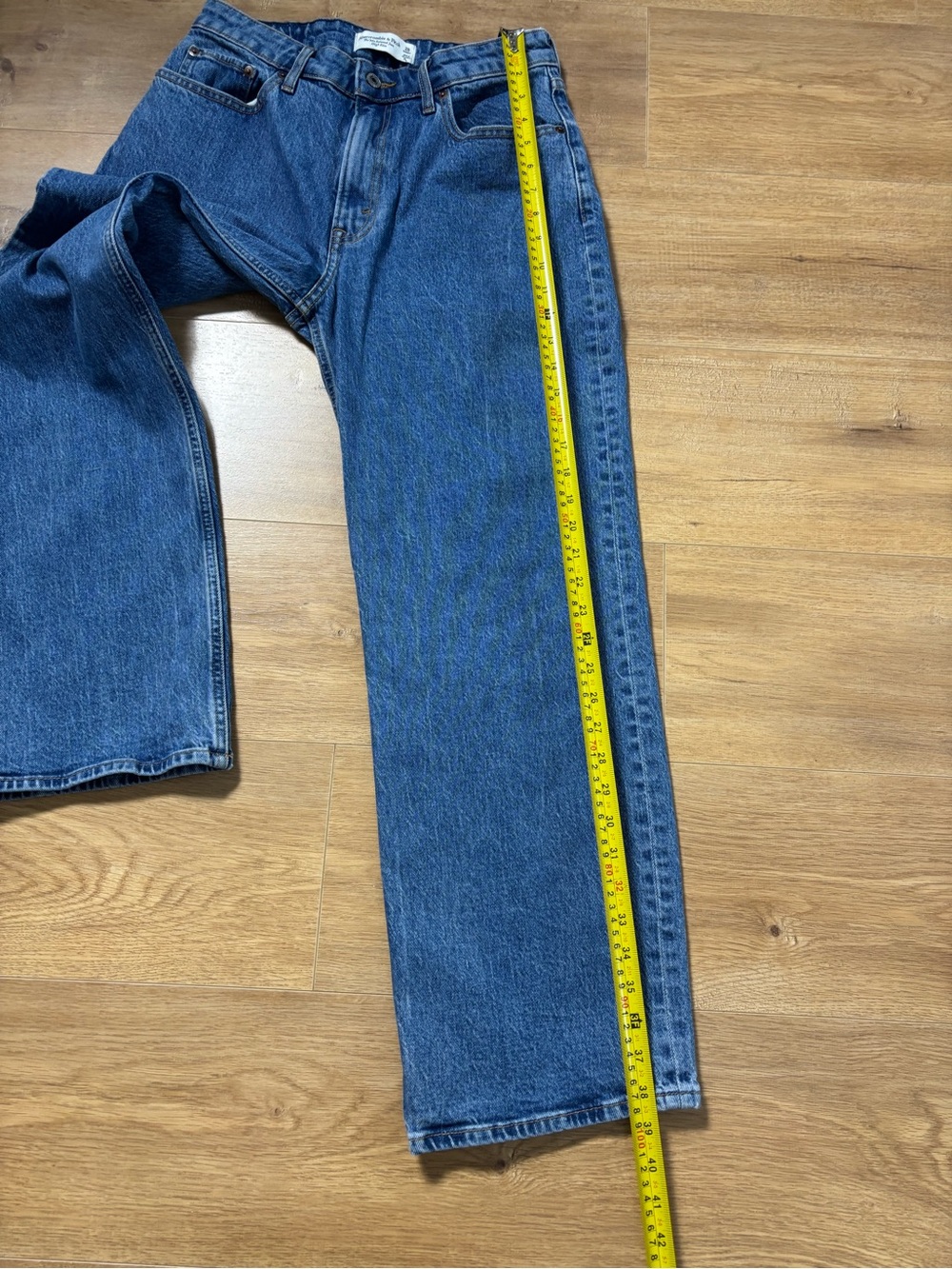 Abercrombie & Fitch Curve Love High Rise 90s Relaxed Jeans 28 Short Blue Denim - Picture 11 of 13